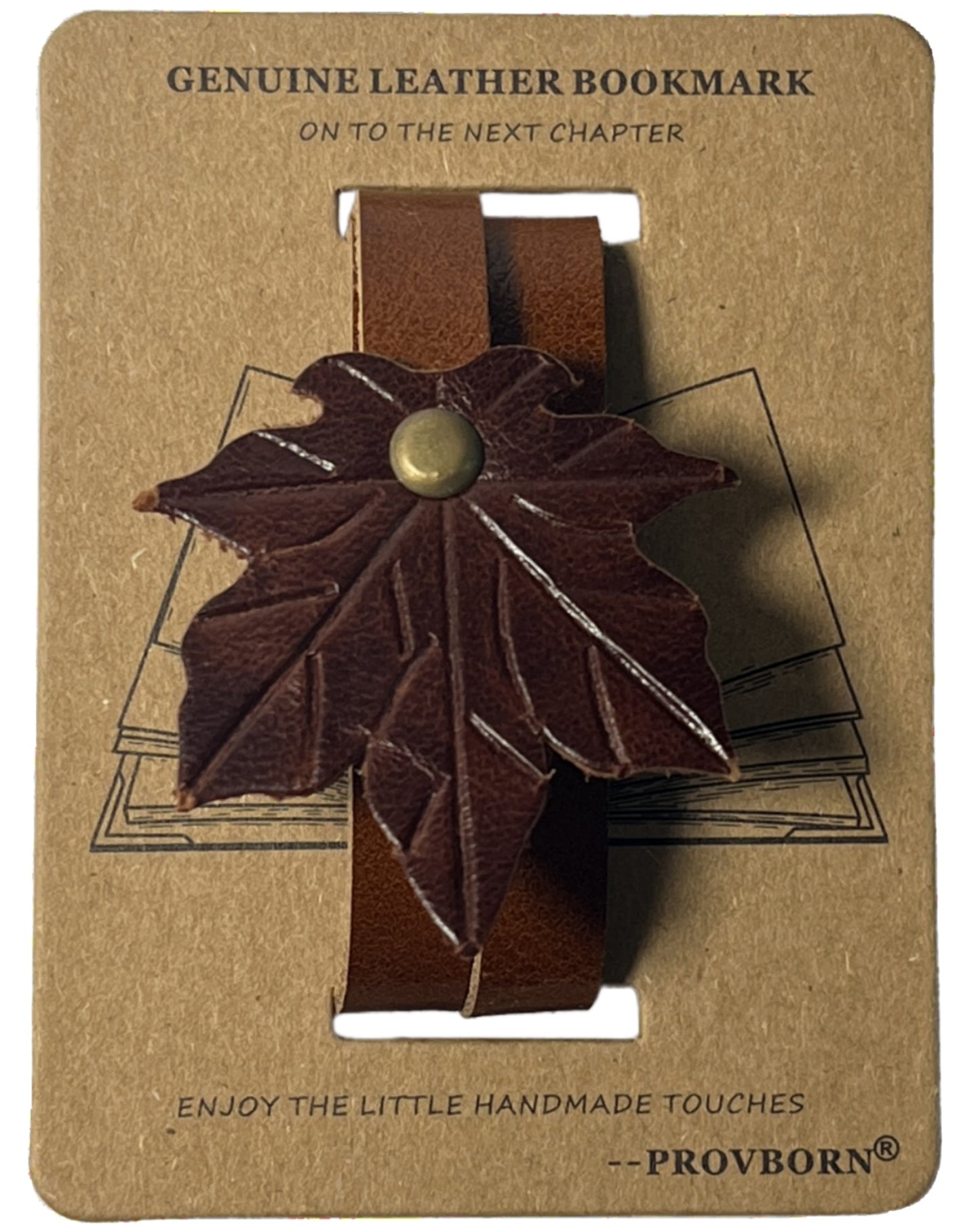 Book Lover Gifts for Women Men, Full-Grain Leather Bookmark for Reading, Unique Cute Fun Personalized Book Mark, Handmade Gift for Birthday Christmas Anniversary Retirement (Maple Leaf Italian Brown)