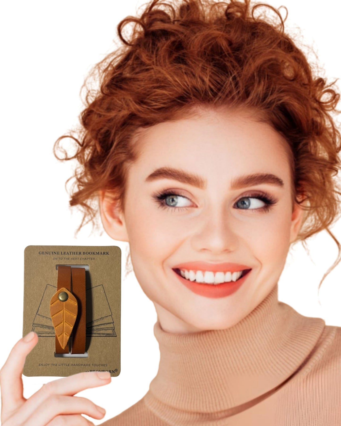 Book Lover Gifts for Women Men, Full-Grain Leather Bookmark for Reading, Unique Cute Fun Personalized Book Mark, Handmade Gift for Birthday Christmas Anniversary Retirement (Leaf Honey Yellow)