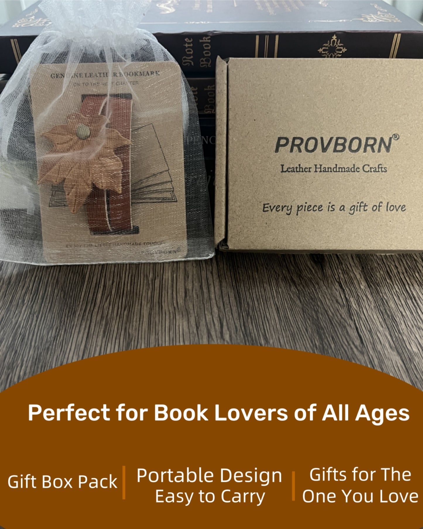 Book Lover Gifts for Women Men, Full-Grain Leather Bookmark for Reading, Unique Cute Fun Personalized Book Mark, Handmade Gift for Birthday Christmas Anniversary Retirement (Maple Leaf Honey Yellow)