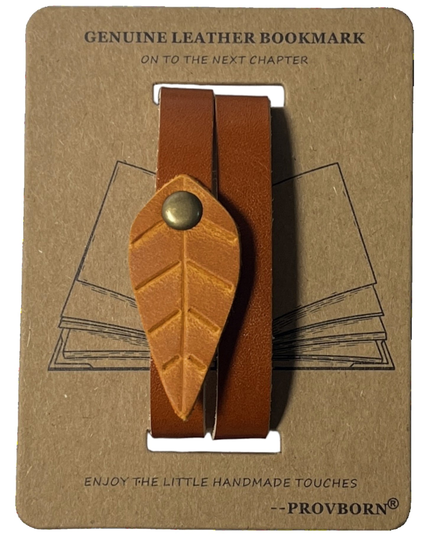 Book Lover Gifts for Women Men, Full-Grain Leather Bookmark for Reading, Unique Cute Fun Personalized Book Mark, Handmade Gift for Birthday Christmas Anniversary Retirement (Leaf Honey Yellow)