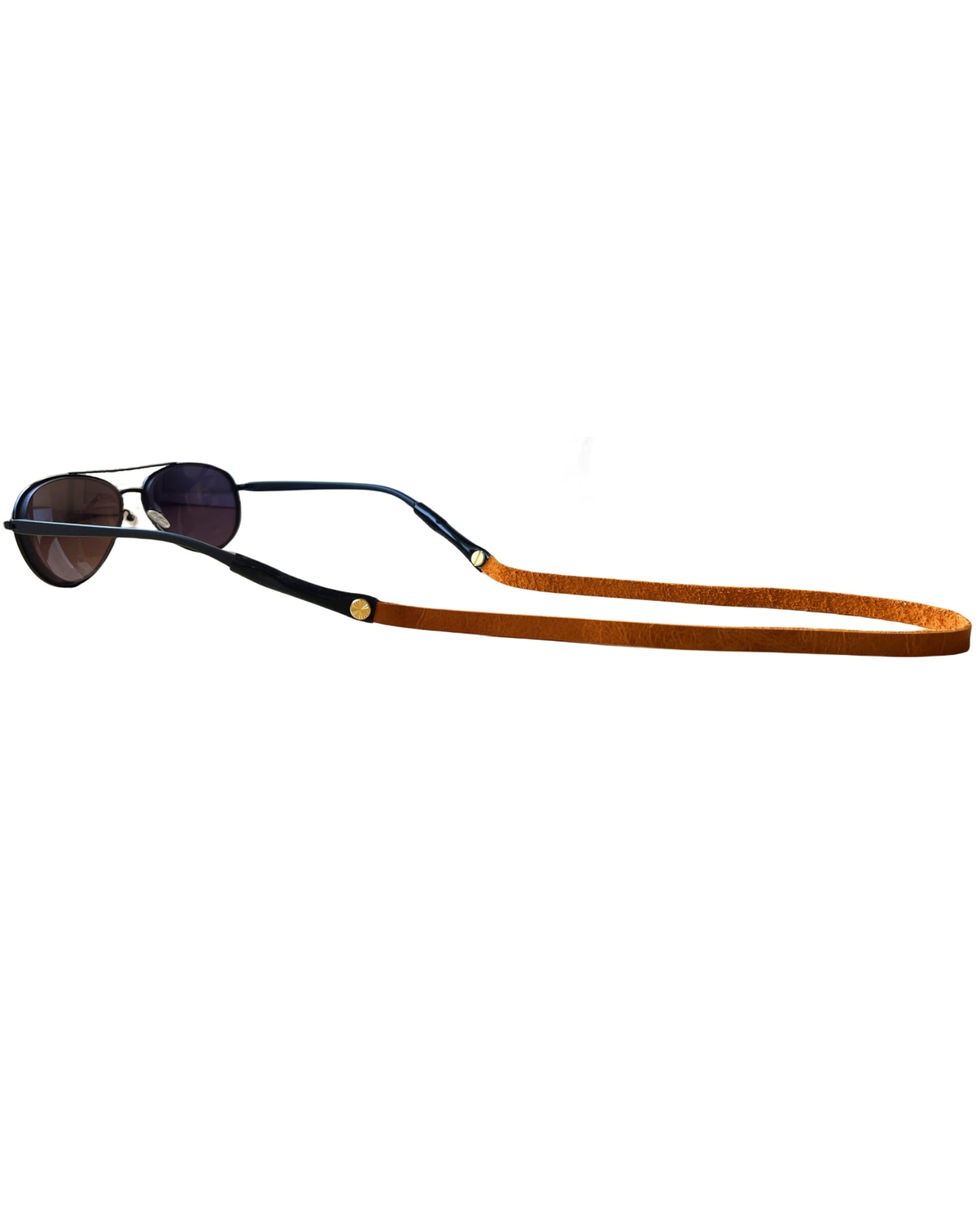 Handmade Slim Full-grain Leather Glasses Strap -- Moroccan Honey