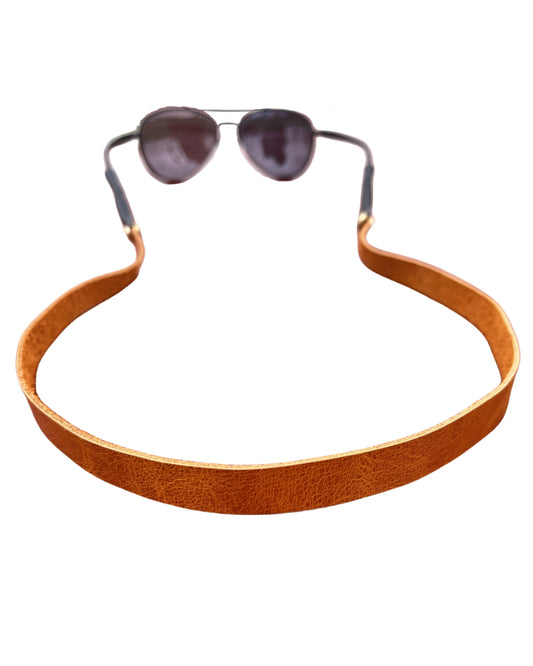 Handmade Full-grain Leather Glasses Strap, Sunglasses Holder Retainer -- Moroccan Honey