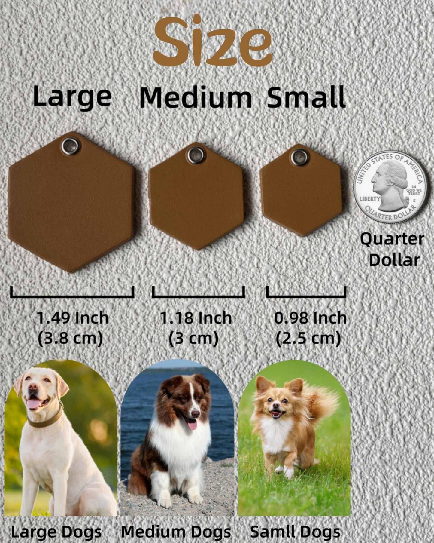 Leather Silent Dog Tags Personalized,Custom Engraved Name Dog Tag Silencer,Large or Small Pet ID Tag for Collar （Navy Blue)