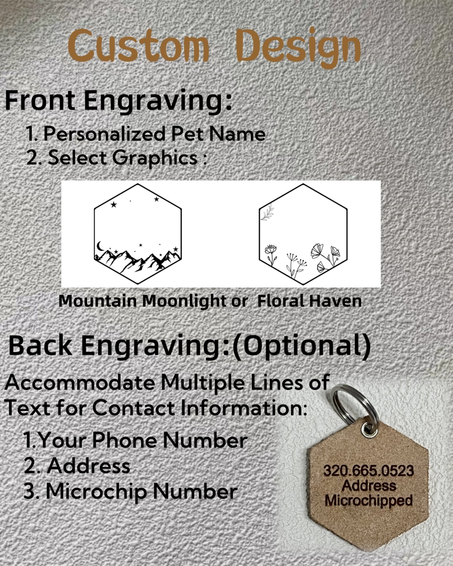 Leather Silent Dog Tags Personalized,Custom Engraved Name Dog Tag Silencer,Large or Small Pet ID Tag for Collar （Navy Blue)