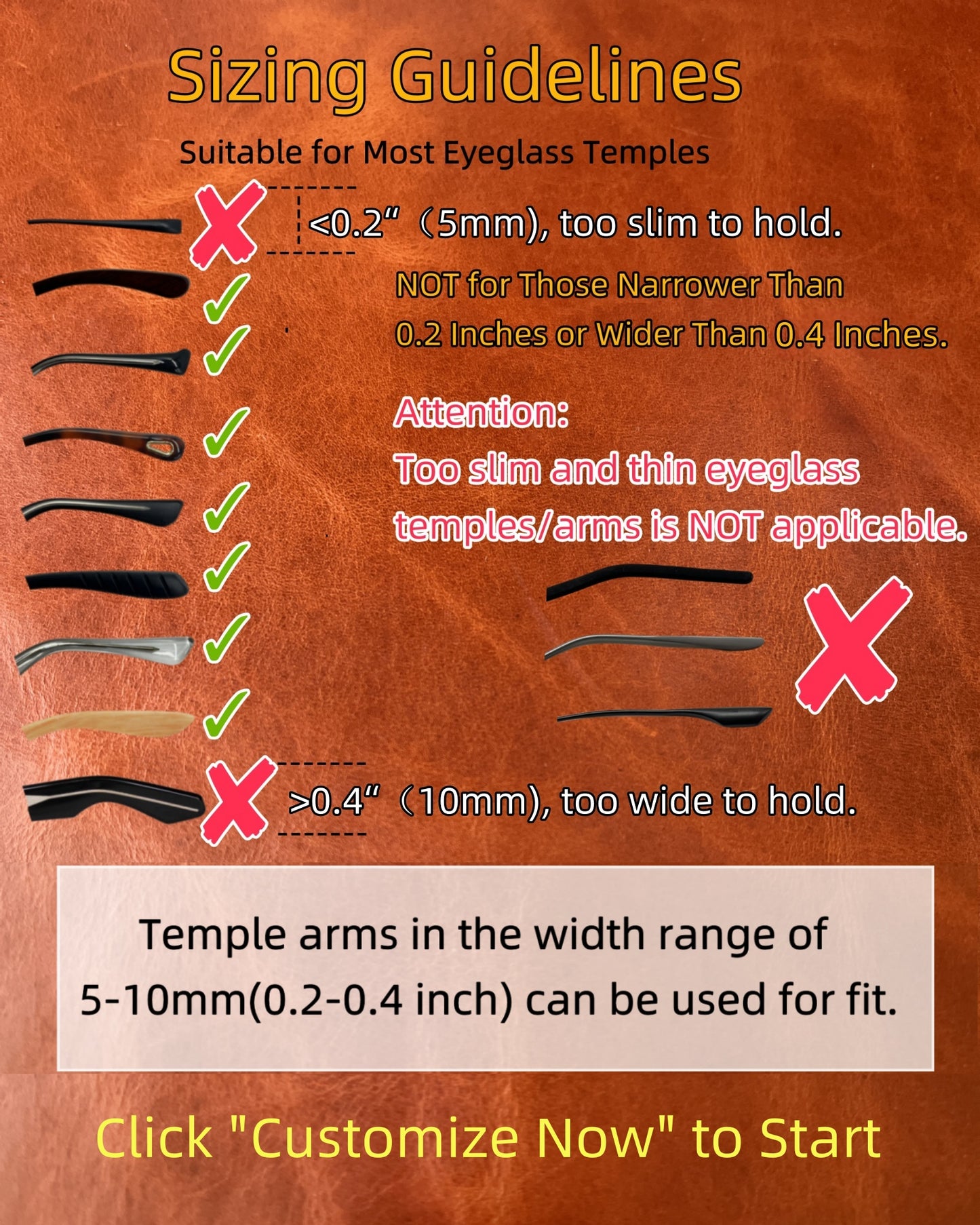 PROVBORN Full-grain Leather Glasses Strap Handmade Sports Sunglasses Eyeglasses Holders Around Neck Present for Men Women, Personalized Monogrammed  (SKU: PV-M Strap Mono)