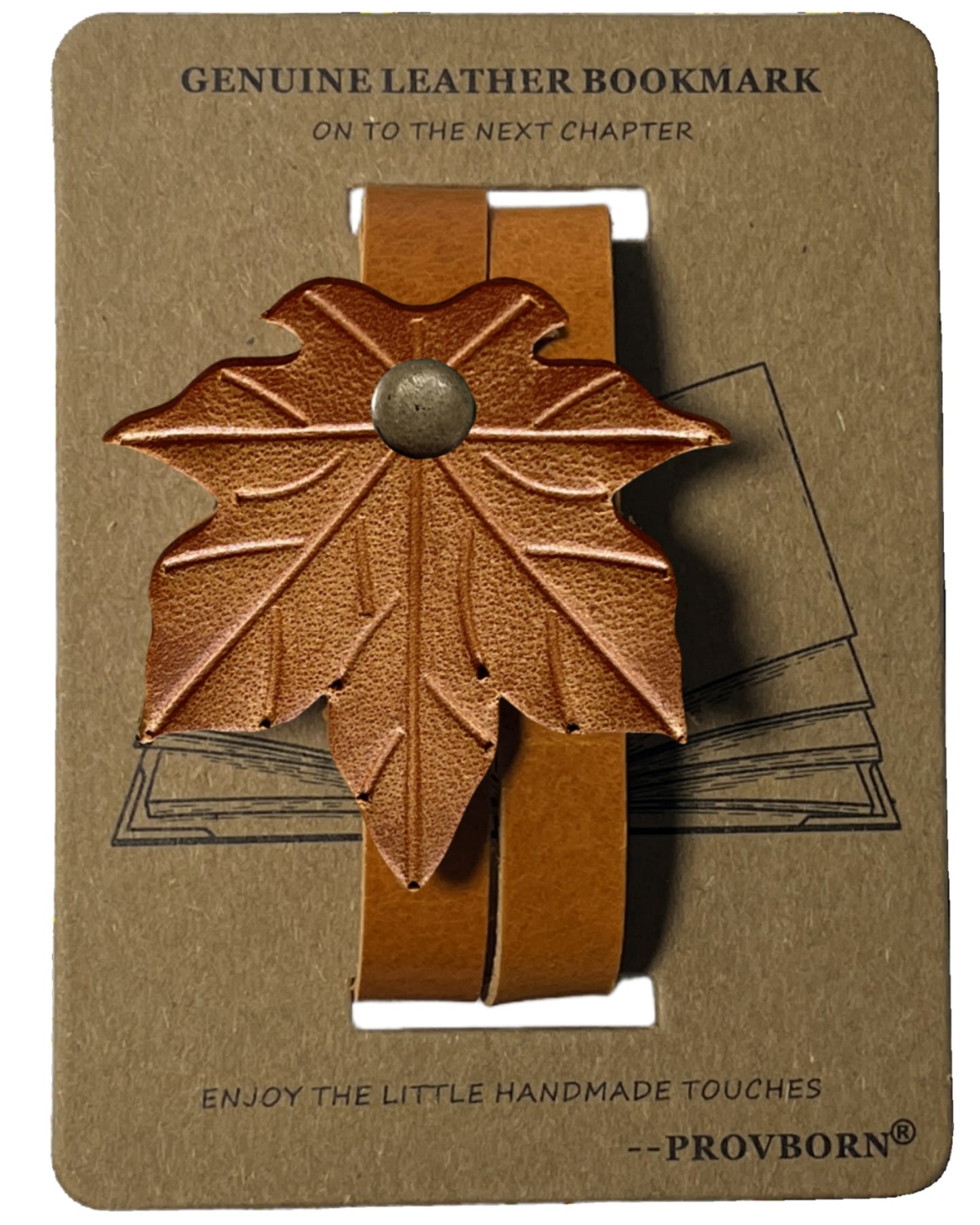 Book Lover Gifts for Women Men, Full-Grain Leather Bookmark for Reading, Unique Cute Fun Personalized Book Mark, Handmade Gift for Birthday Christmas Anniversary Retirement (Maple Leaf Honey Yellow)